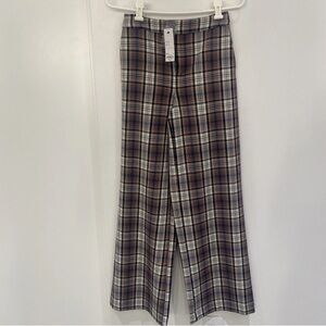 Apt. 9 x Cara Santana Multicolor Plaid Trousers Wide/Full Leg